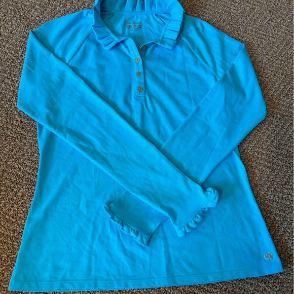 Top Long Sleeve Designer By Lilly Pulitzer In Blue, Size: S